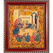 Православная икона из янтаря "Тайная вечеря"