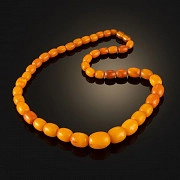 Немецкие бусы-бочонки из натурального старинного желтого янтаря