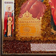 Православная икона из янтаря Божией Матери "Целительница"