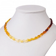 Яркие бусы из натурального янтаря в контрастных оттенках "Змейка Градиент"