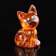 Янтарная сувенирная статуэтка "Кот"