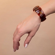 Браслет из прозрачного янтаря коньячного цвета "Наоми"