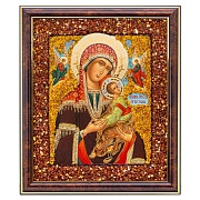 Православная икона из янтаря БМ "Страстная" дарующая избавление от недугов